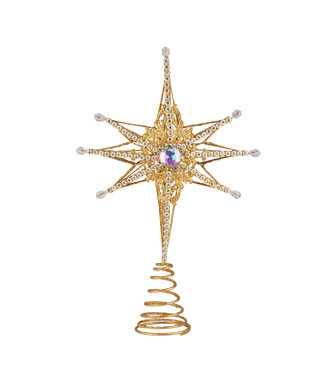 Gold Star Tree Topper,12in
