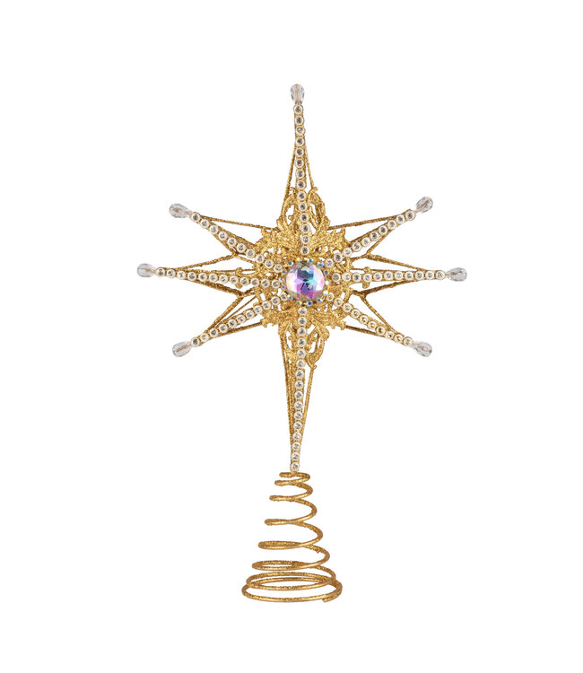 Gold Star Tree Topper,12in