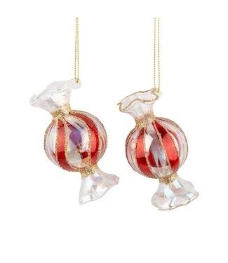 2 Asst'd Glass Candy Ornament, 3.5in