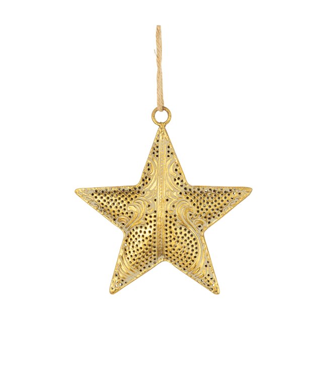 Antique Gold Filigree Ornament, 6in