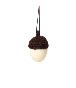 Felt White Acorn, 3in