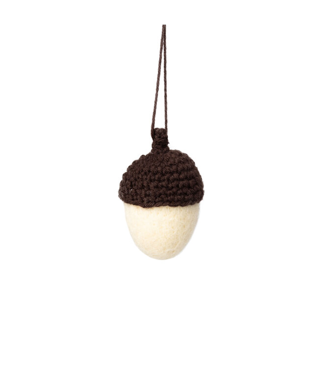 Felt White Acorn, 3in