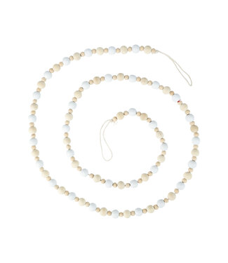 White and Natural Wood Bead Garland, 70 in