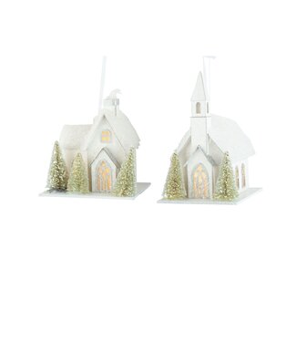 Asst'd Paper House and Church Ornaments, 4-5 in