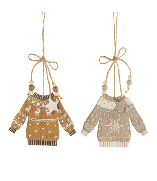 Asst'd Sweater Ornament, Silver and Gold Christmas Sweater, 9 in