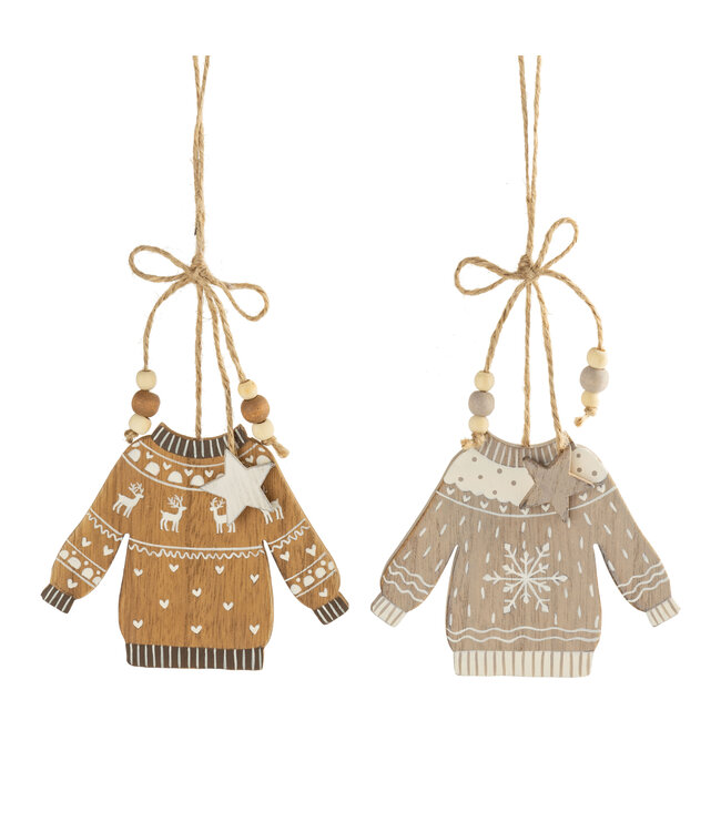 Asst'd Sweater Ornament, Silver and Gold Christmas Sweater, 9 in