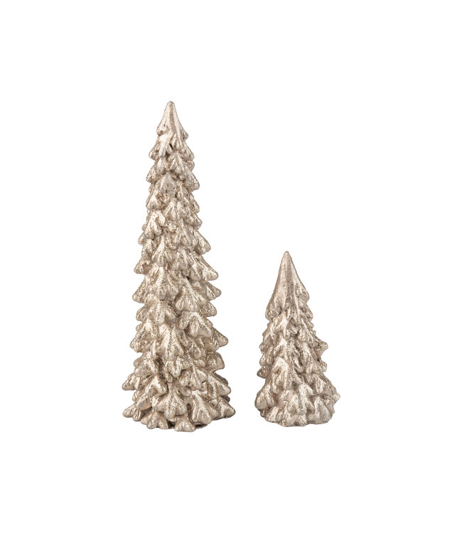 Set of Resin Tree Table Piece, Antique Silver, 3-6 in