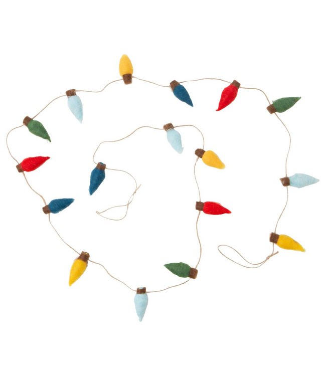 Felt Christmas Light Shaped Ornament Garland, 6 ft