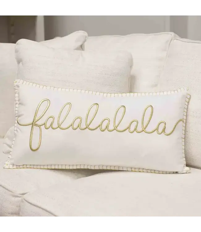 Falalala Pillow Cream/Gold 24x13
