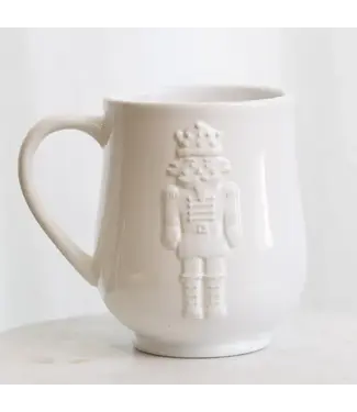 Royal Nutcracker Embossed Coffee Mug White 18oz