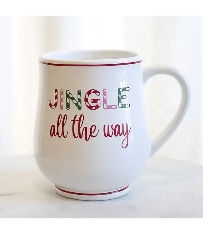 Jingle All The Way Coffee Mug White/red/Green 18oz