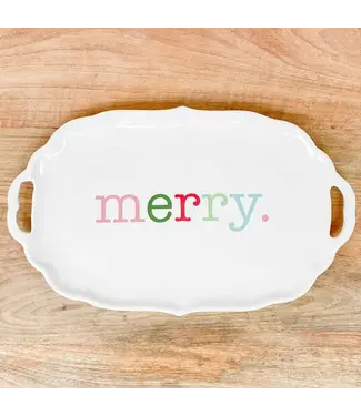 Merry Platter White/Multi 16.5x10