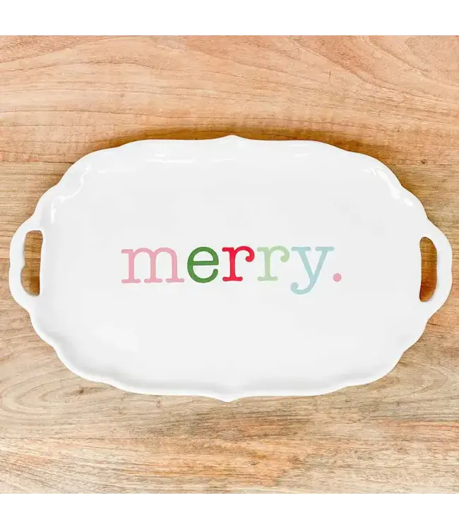 Merry Platter White/Multi 16.5x10