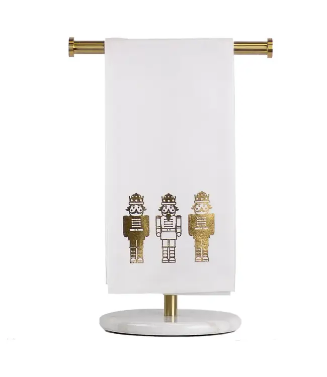 Nutcracker Glamour Hand Towel White/Gold 20x28