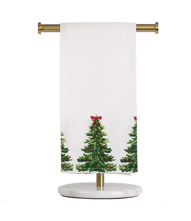 Noelle Tree Hand Towel White/Green/Red 20x28