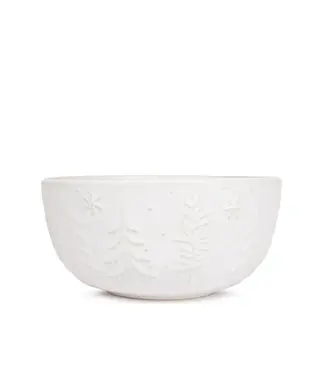 Winter Fir Serving Bowl Antique White 10"