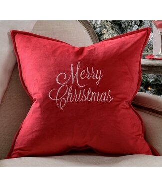 Merry Christmas Velvet Sicily Throw Pillow