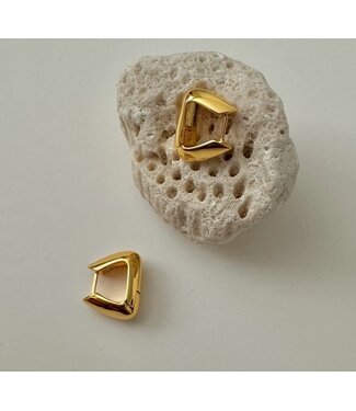 Pyramid Earrings - Small Gold