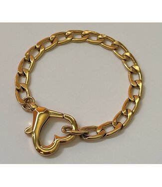 Saiba Heart Clasp Bracelet - Gold