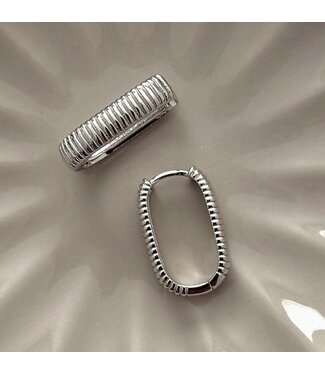 Small Ray Ribbed 2.0 Earrings - Silver