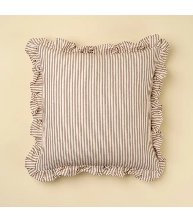 Indaba 20x20 Ruffle Thin Stripe Pillow