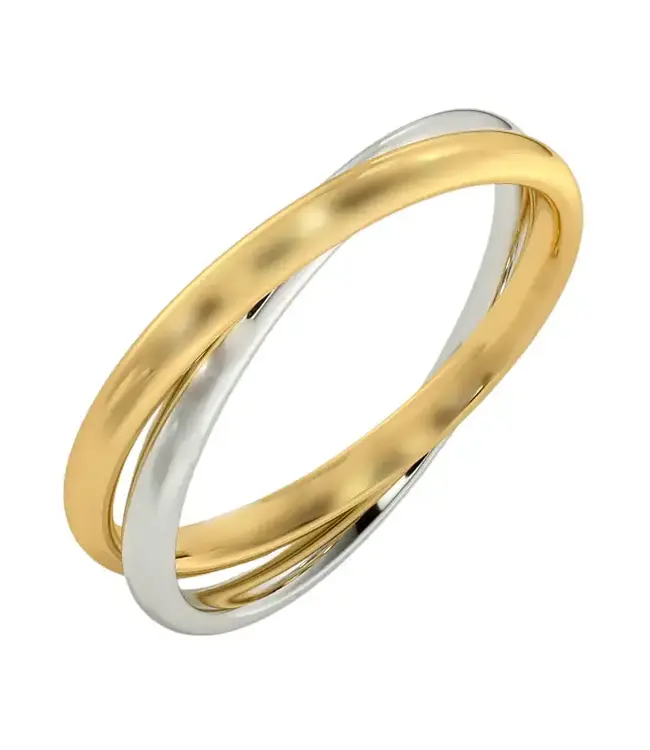 Two Toned Intertwined Steel Band Ring