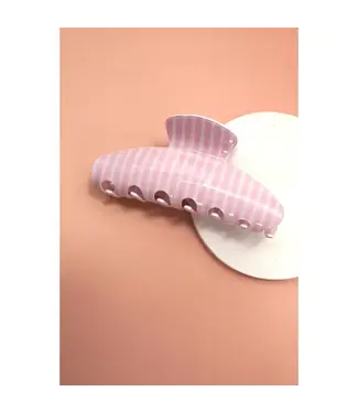 Jumbo Stripe Plaid Oval Hair Claw Clip