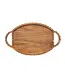 Scalloped Acacia Oval Wood Tray