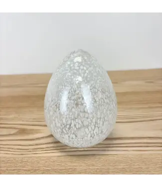 Speckled White Glass Egg