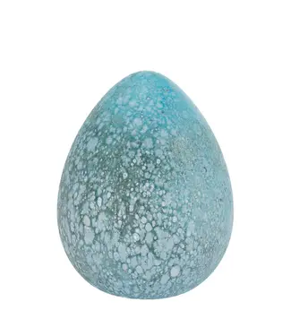 Speckled Blue Glass Egg