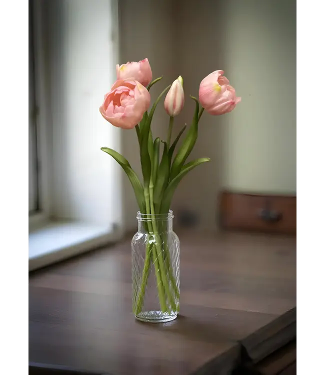 18" Fresh Touch Double Peony Tulip Bundle