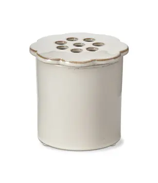 Daisy Ceramic Flower Frog Lg White