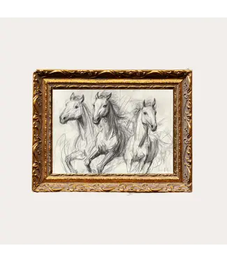 Horse Sketch- French Brass Inspired 8X10