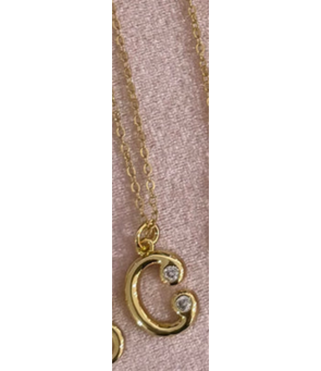 belle It-Girl Initial Necklace- GOLD