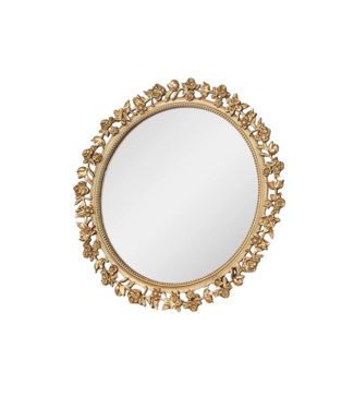 Gold Floral Round Table Mirror