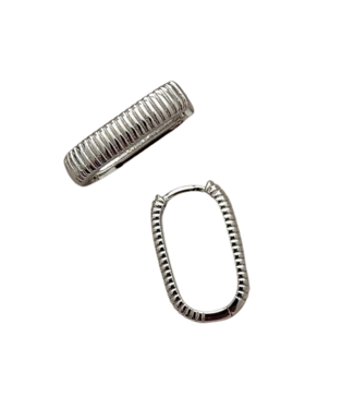 Small Ray Ribbed 2.0 Earrings - Silver