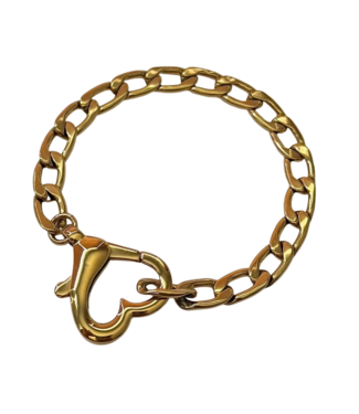 Namaste Jewelry Saiba Heart Clasp Bracelet - Gold