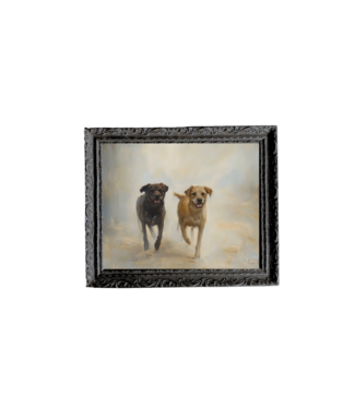 Antique Chien- French Black Mould Framed 8X10
