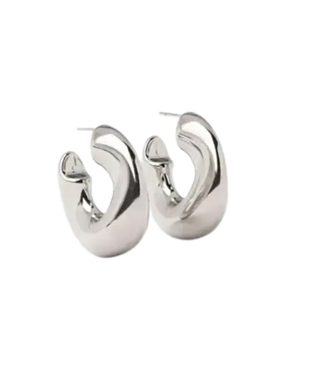 Wave-Puffy Hoop Earrings