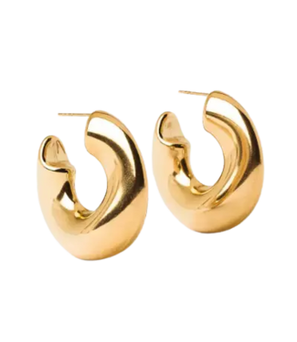 Wave-Puffy Hoop Earrings