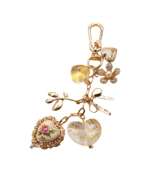 Lace Heart Floral Bag Charm