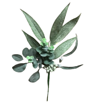 16" Plastic Mixed Eucalyptus Berry and Leaf Spray