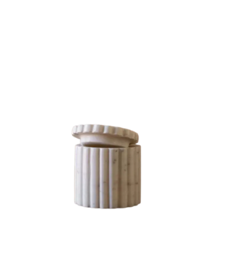 Fluted Jar Canister White Marble