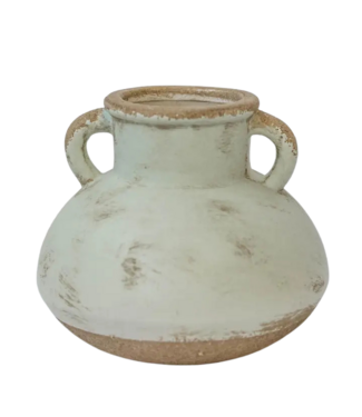 Ceramic 2 Handle Vase, Wide