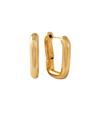 Lover's Tempo Midi paperclip puff hoop- Gold