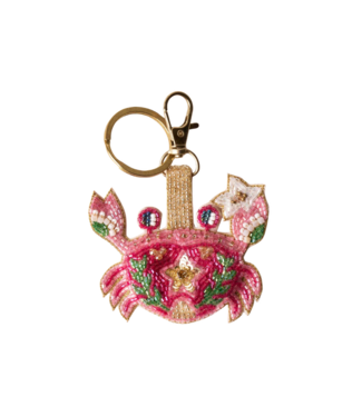 Powder Beaded Keyring -Crab