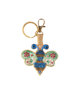 Powder Beaded Keyring -Blinged Bee