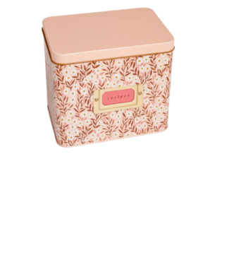 Pink Daisy Tin Recipe Box