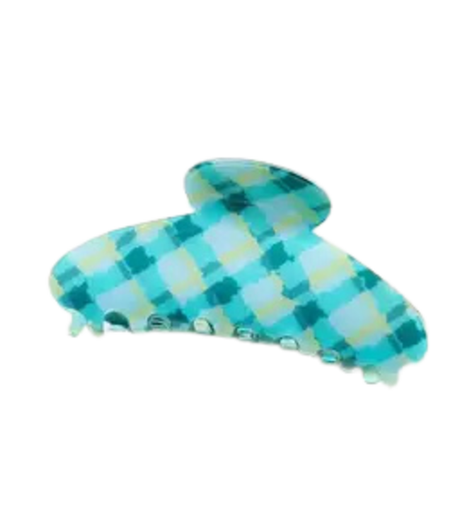 Large Checker Oval Hair Claw Clip