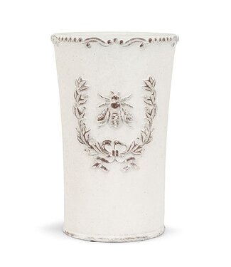 Tall Emboss Bee in Crest Planter-9"H